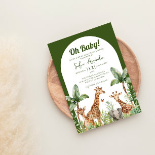 Oh Baby Woodland Cute Safari Baby Shower Invitation