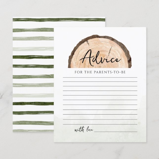 Oh Baby Woodland Watercolor Advice Parents Game (Front/Back)