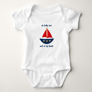 Oh Baby You Sail In My Heart Sailboat T-Shirt Baby Bodysuit