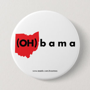 (OH)bama - Red and Black 7.5 Cm Round Badge
