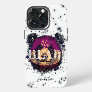 "OH BEAR" Funny Cool Panda Monogram iPhone 13 Pro Case