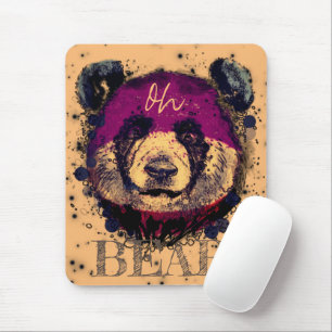 "OH BEAR" Funny Cool Panda Mouse Pad