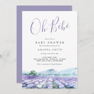 Oh Bebe French Lavender Baby Shower Invitation