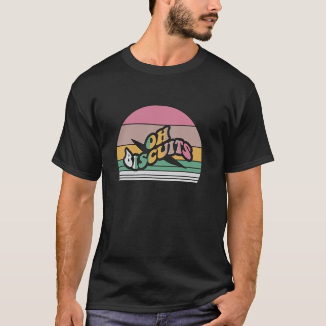 Oh Biscuits Retro Humour Expression T-Shirt (Front)