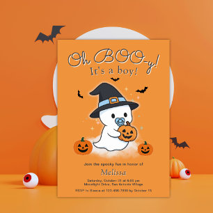Oh BOO-y Halloween Baby Shower Invitation