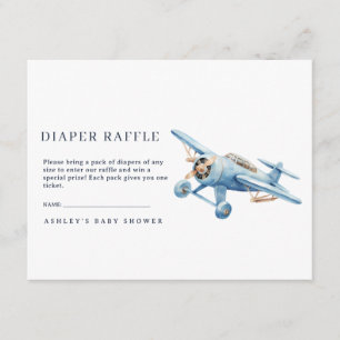 Oh Boy! Adventure Awaits Aeroplane Boy Baby Shower Enclosure Card