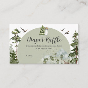 Oh Boy Adventure Pine Forest Diaper Raffle Enclosure Card