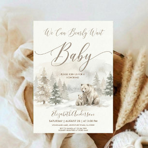 Oh Boy Adventure Woodland Bear Baby Shower Invitation
