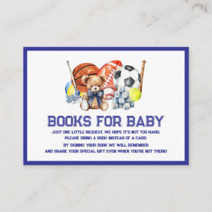 Oh Boy ALL STAR SPORT Baby Shower Books For Baby Enclosure Card
