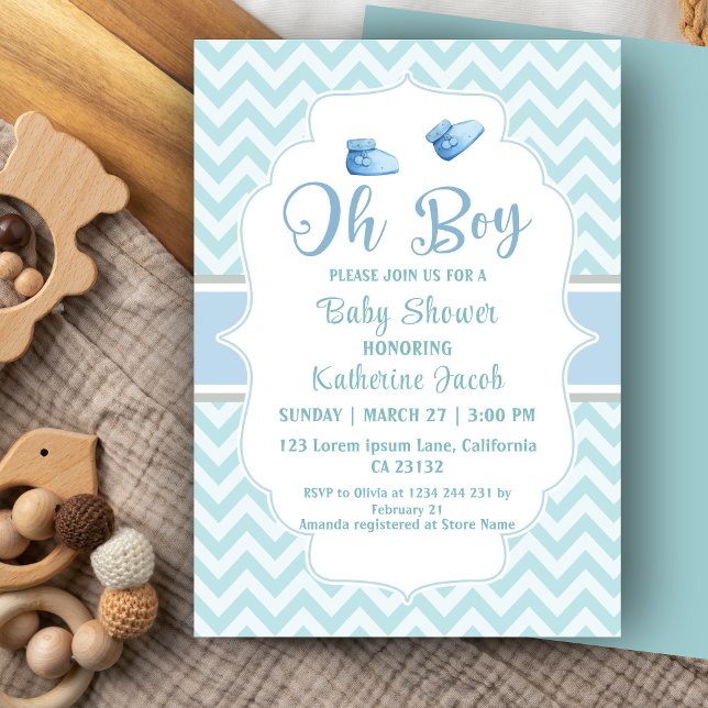Oh boy Baby boy baby shower  Invitation (Creator Uploaded)