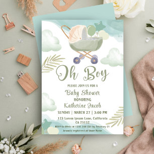 Oh boy Baby boy baby shower  Invitation