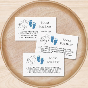 Oh Boy Baby Feet Books For Baby Baby Shower Enclosure Card