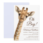 Oh Boy Baby Giraffe Baby Shower Invitation