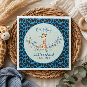 Oh Boy! Baby Giraffe Baby Shower Napkin