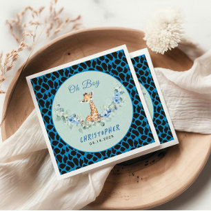 Oh Boy! Baby Giraffe Baby Shower  Napkin