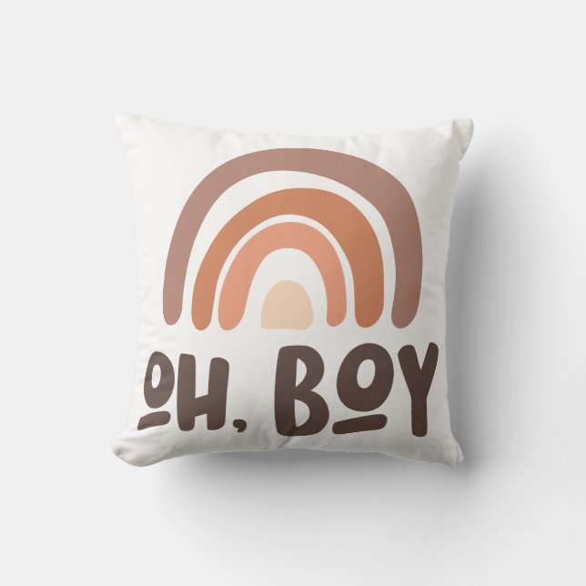Oh Boy Baby Rainbow Cushion (Front)