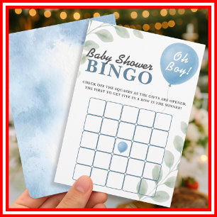 Oh Boy Baby Shower   Bingo Cards