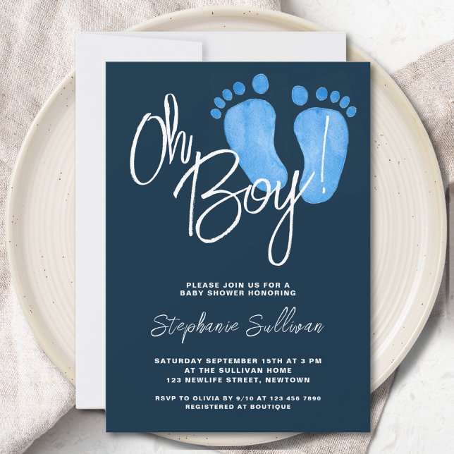 Oh Boy Baby Shower Invitation (Creator Uploaded)