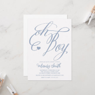 OH BOY Baby shower Invitation