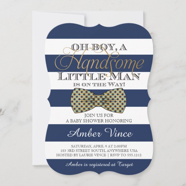 Oh Boy Baby Shower Invitation (Front)