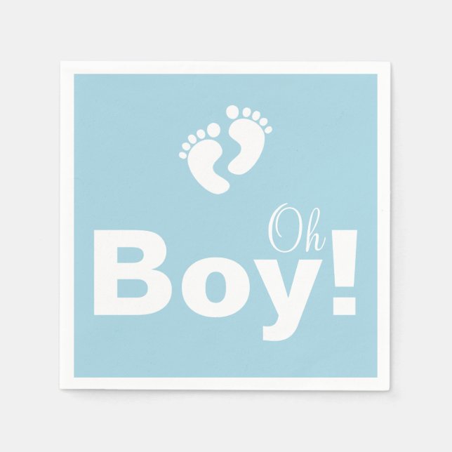 Oh Boy Baby Shower Paper Napkin Set (Front)