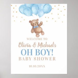 Oh Boy Baby Shower Party Welcome Poster