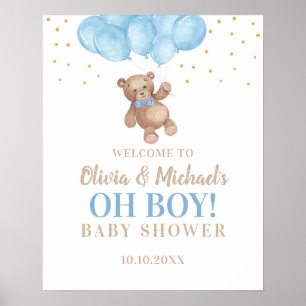 Oh Boy Baby Shower Party Welcome Poster