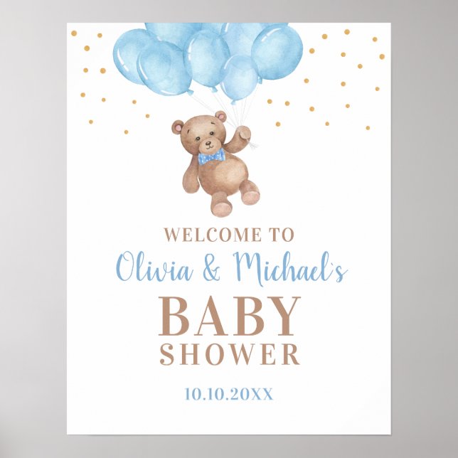 Oh Boy Baby Shower Party Welcome Poster (Front)