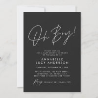 oh Boy baby shower script baby black elegant