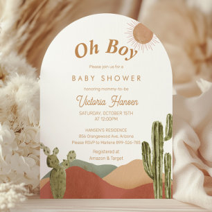 Oh Boy Baby Shower Southwestern Boho Desert Invitation