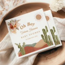 Oh Boy Baby Shower Southwestern Cactus Desert