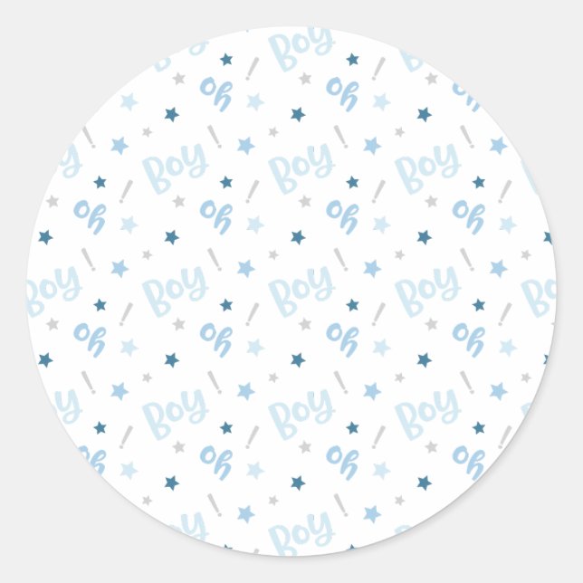 Oh Boy Baby Shower Sticker (Front)