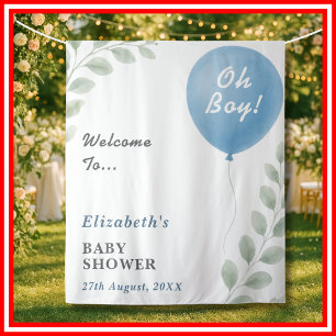 Oh Boy Baby Shower Tapestry