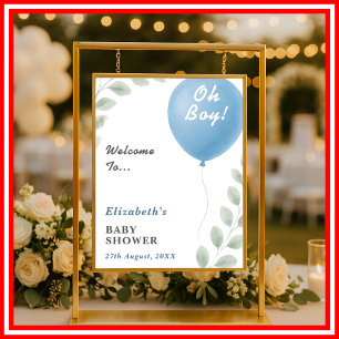 Oh Boy Baby Shower   Welcome Sign