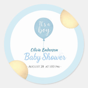 Oh boy! Balloon baby is due Classic Round Sticker