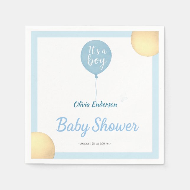 Oh boy! Balloon baby is due Napkin (Front)