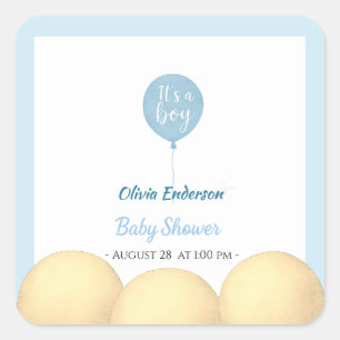 Oh boy! Balloon baby is due Square Sticker