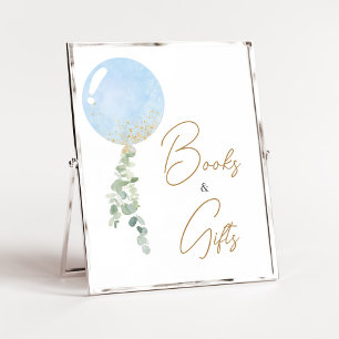 Oh Boy Balloon Baby Shower Books and Gifts Poster