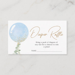 Oh Boy Balloon Baby Shower Diaper Raffle Enclosure Card