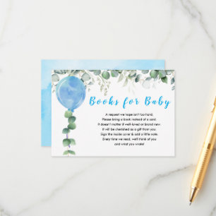 Oh Boy balloon greenery eucalyptus baby shower Enclosure Card