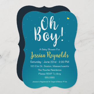 Oh Boy! – Blue Baby Boy Shower Invitation
