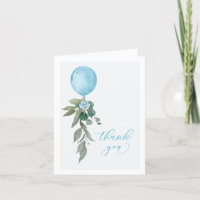 Oh Boy Blue Balloon Greenery Baby Shower