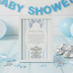 Oh Boy Blue Bow Carousel Stripe books for baby  Enclosure Card