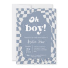 Oh Boy! Blue Chequered | Gingham | baby shower
