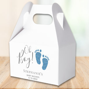 Oh Boy Blue Feet Baby Shower Favour Box