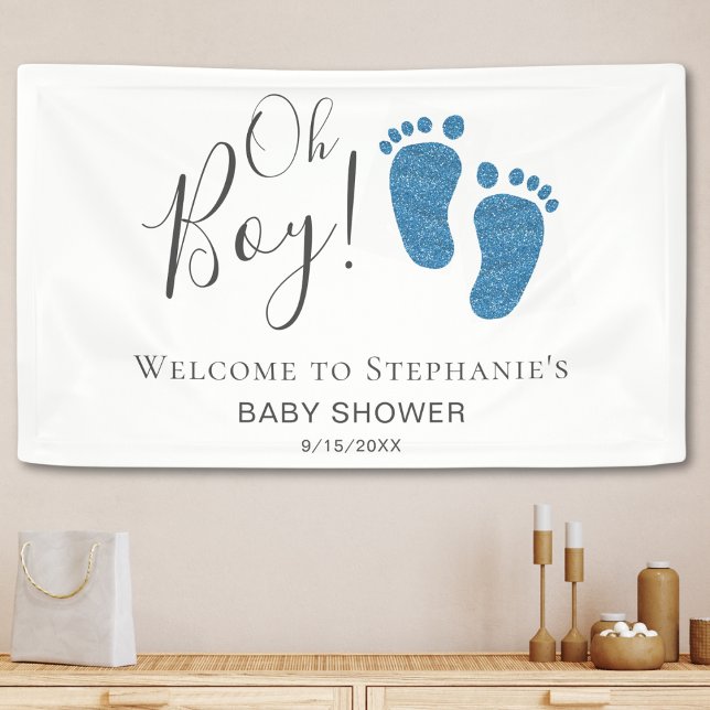 Oh Boy Blue Feet Baby Shower Welcome Banner (Creator Uploaded)