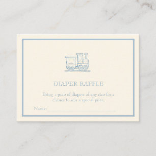 Oh boy Blue Ribbon Cute Elegant Diaper raffle Enclosure Card