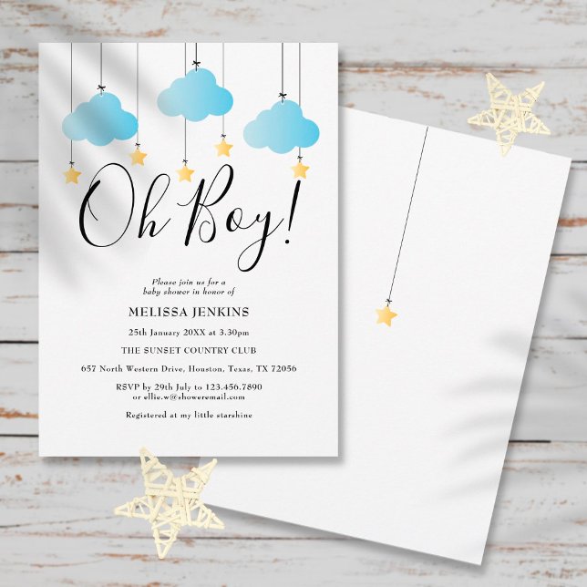 Oh Boy Blue Twinkle Twinkle Baby Shower | Sprinkle Invitation (Creator Uploaded)