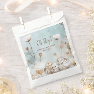 Oh Boy! blue watercolor baby shower Favour Bag