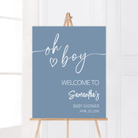 Oh Boy Boho Minimalist Baby Shower Welcome